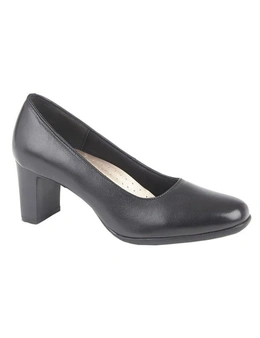 Mod Comfys Womens/Ladies Block Heel Leather Court Shoes