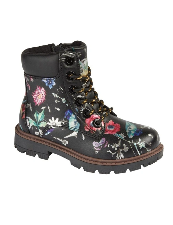 Cipriata Girls Sonia Floral PU Ankle Boots, hi-res image number null