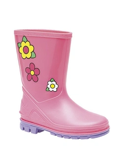 StormWells Girls Puddle Floral Wellingtons