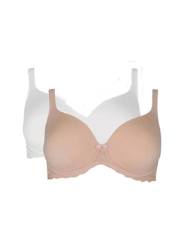 Gorgeous Womens/Ladies Wing Lace T-Shirt Bra (Pack of 2)