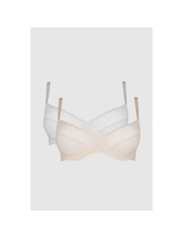 Gorgeous Womens/Ladies Textured Lace Bra (Pack of 2)