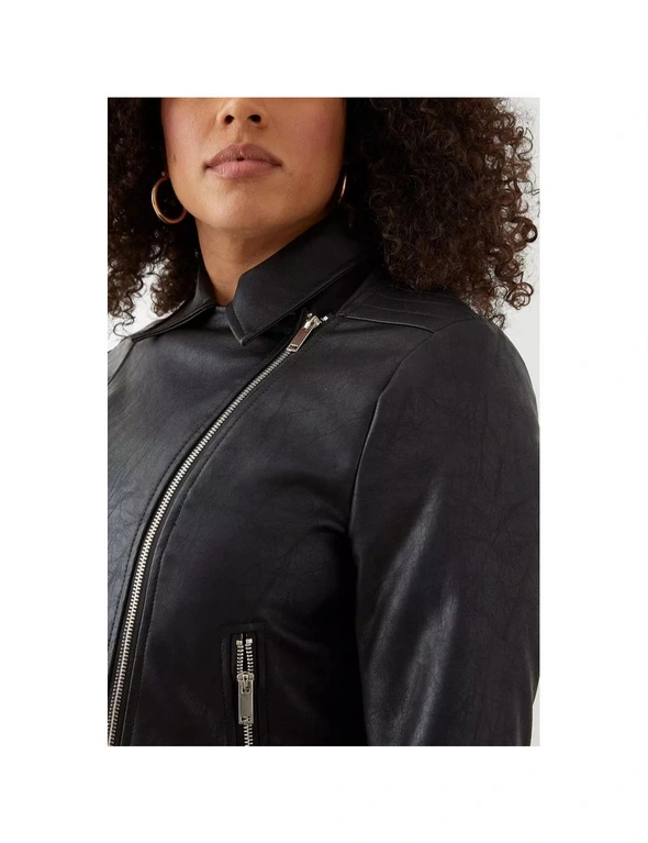 Dorothy Perkins Womens/Ladies Faux Leather Plus Biker Jacket, hi-res image number null