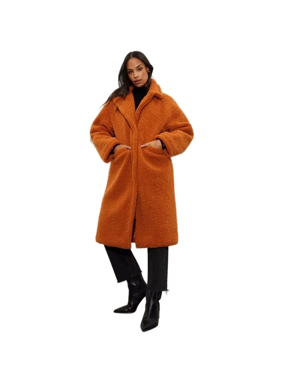 Dorothy Perkins Womens/Ladies Longline Teddy Fleece Oversized Coat, hi-res image number null