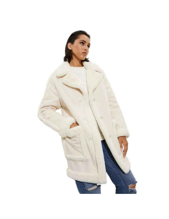 Dorothy Perkins Womens/Ladies Luxe Faux Fur Trim Suedette Tall Coat, hi-res image number null