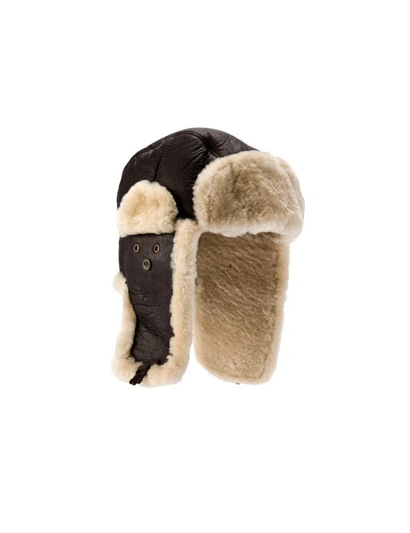 Eastern Counties Leather Mens Shelford Sheepskin Pilot Hat, hi-res image number null