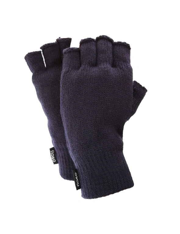 FLOSO Mens Thinsulate Thermal Fingerless Gloves (3M 40g), hi-res image number null