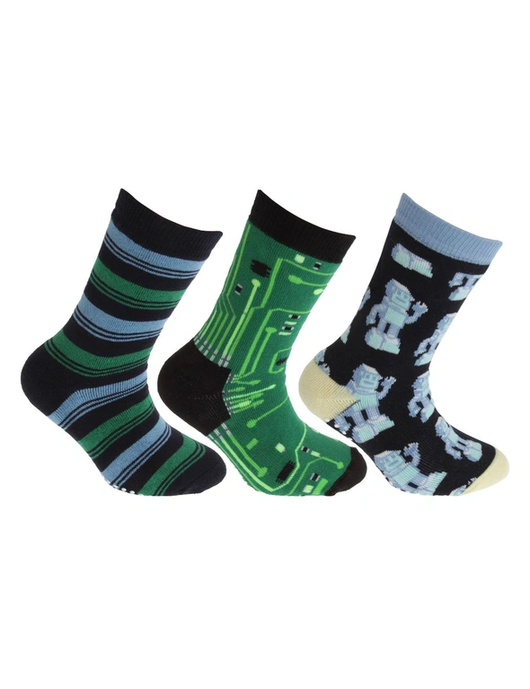 FLOSO Childrens/Kids Retro Gripper Socks (3 Pairs) | EziBuy Australia
