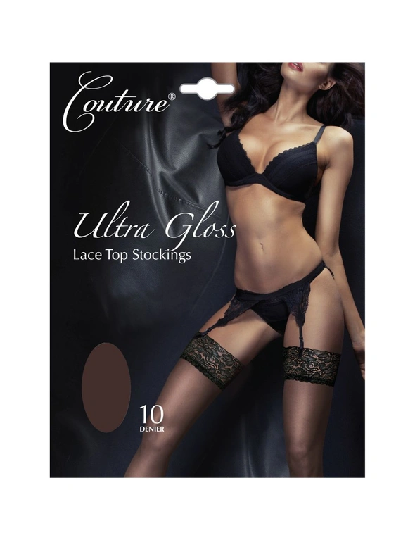 Couture Womens/Ladies Ultra Gloss Lace Top Stockings (1 Pair), hi-res image number null