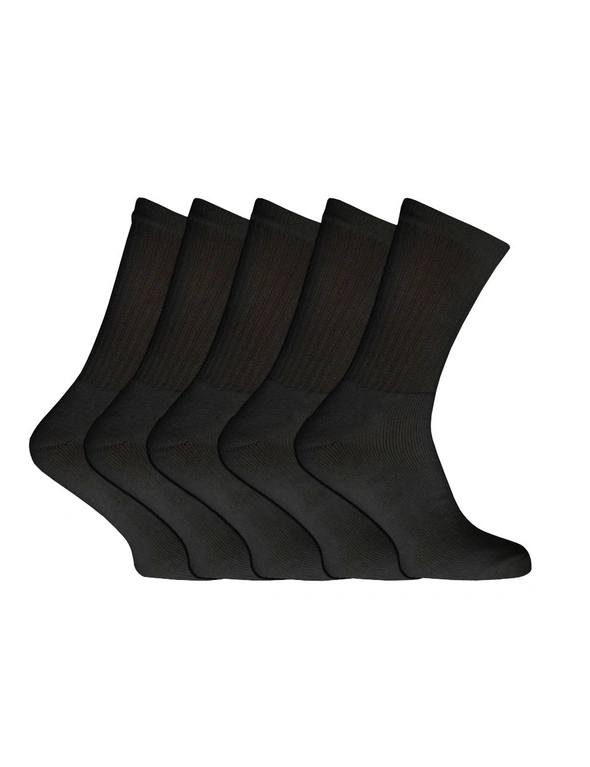 Mens Plain Sports Socks (Pack Of 5), hi-res image number null