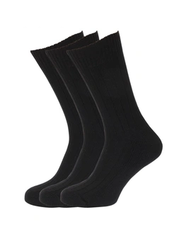 Mens Wool Blend Socks With Wool Padded Sole (Pack Of 3)