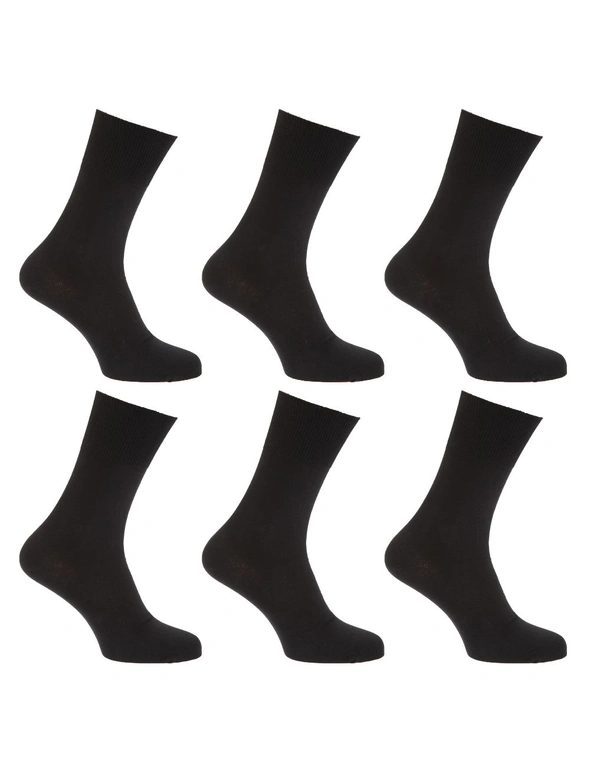 Mens Stay Up Non Elastic Diabetic Socks (Pack Of 6), hi-res image number null