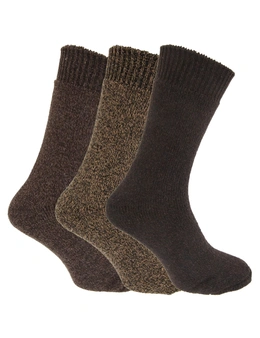 Mens Wool Blend Fully Cushioned Thermal Boot Socks (Pack Of 3)