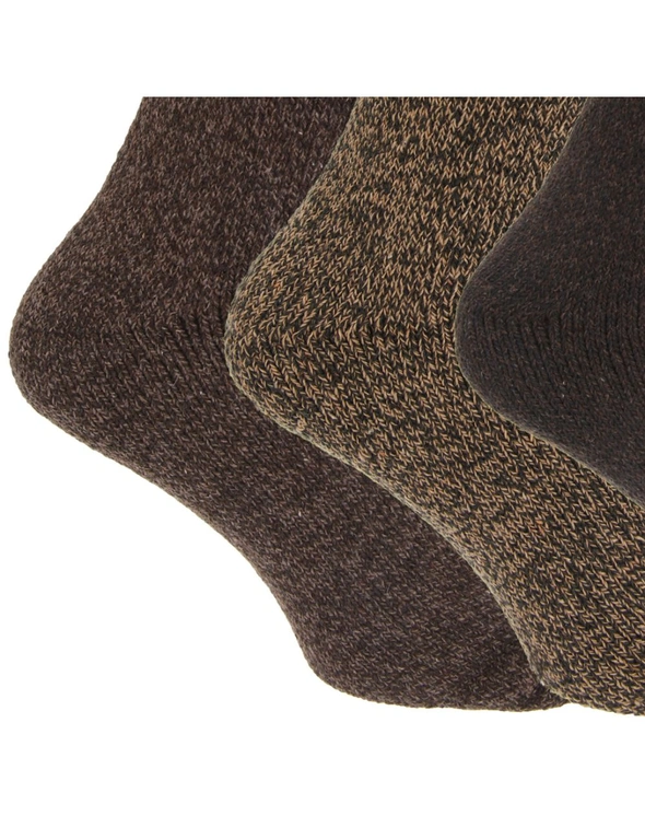 Mens Wool Blend Fully Cushioned Thermal Boot Socks (Pack Of 3), hi-res image number null