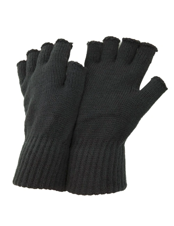 FLOSO Mens Fingerless Winter Gloves, hi-res image number null
