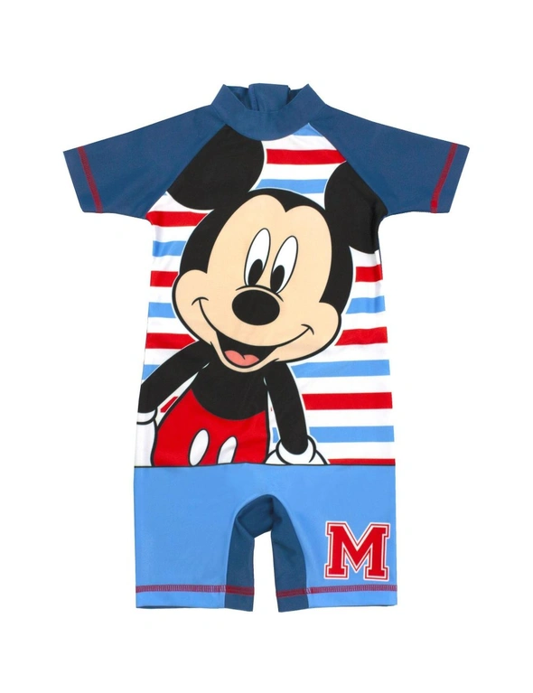 Disney Boys Sunsafe Mickey Mouse One Piece Swimsuit, hi-res image number null