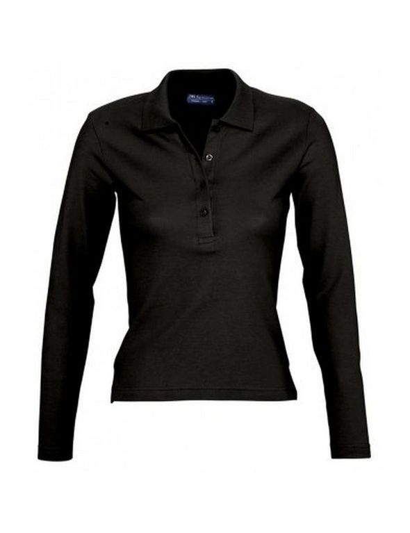 SOLS Womens/Ladies Podium Long Sleeve Pique Cotton Polo Shirt, hi-res image number null