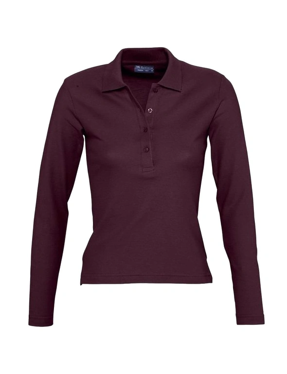 SOLS Womens/Ladies Podium Long Sleeve Pique Cotton Polo Shirt, hi-res image number null