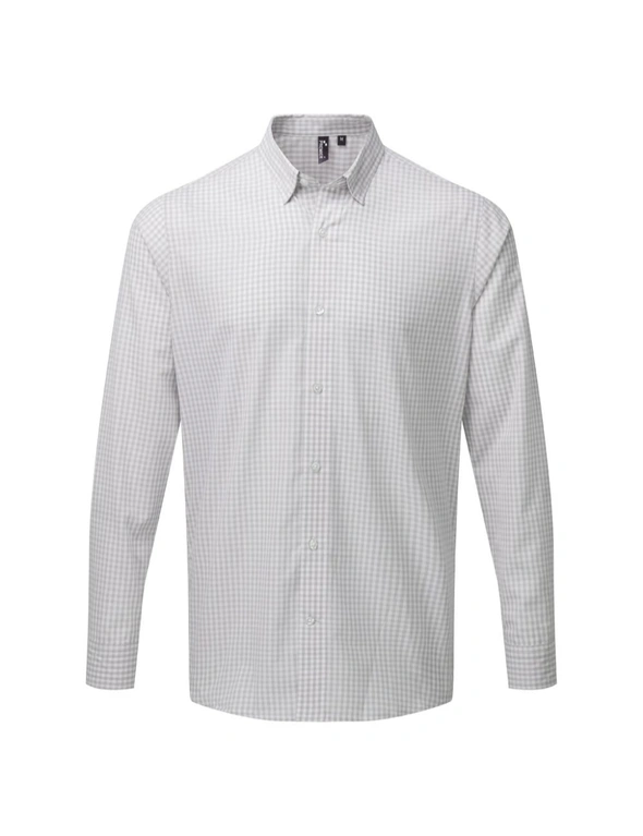 Premier Mens Maxton Check Long Sleeve Shirt, hi-res image number null