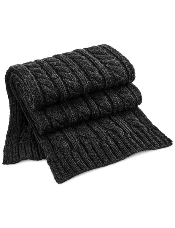 Beechfield Cable Knit Melange Scarf, hi-res image number null