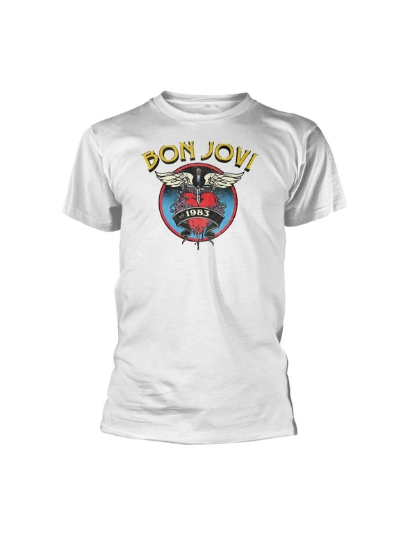 Bon Jovi Unisex Adult 1983 Heart T-Shirt, hi-res image number null