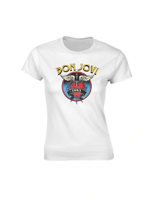 Bon Jovi Womens/Ladies 1983 Heart T-Shirt, hi-res image number null