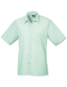 Premier Mens Short Sleeve Formal Poplin Plain Work Shirt