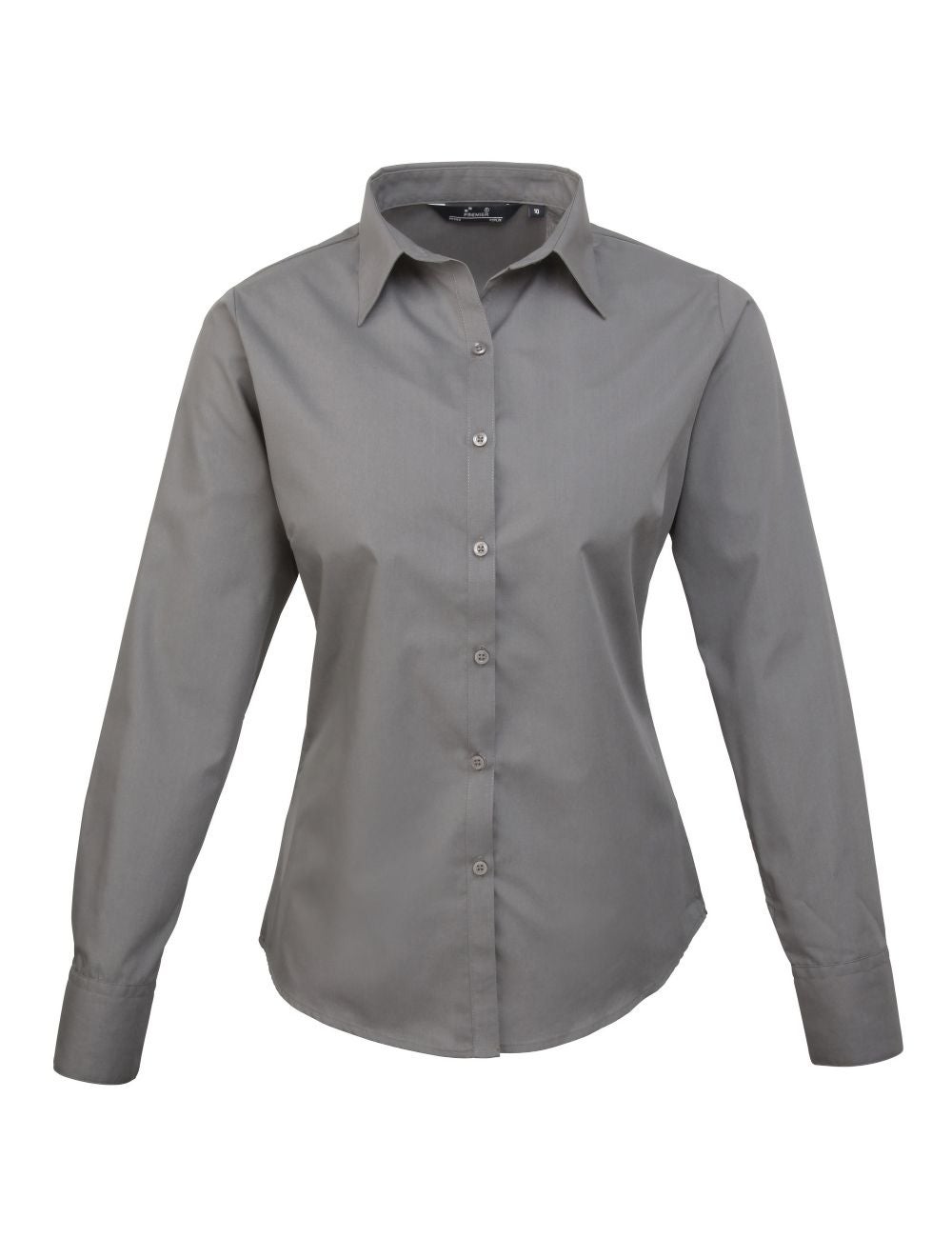 Premier Womens Ladies Poplin Long Sleeve Blouse Plain Work Shirt