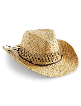 Beechfield Unisex Straw Cowboy Hat