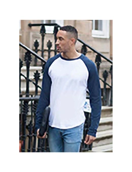 Skinnifit Mens Raglan Long Sleeve Baseball T-Shirt