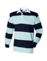 Front Row Sewn Stripe Long Sleeve Sports Rugby Polo Shirt, hi-res
