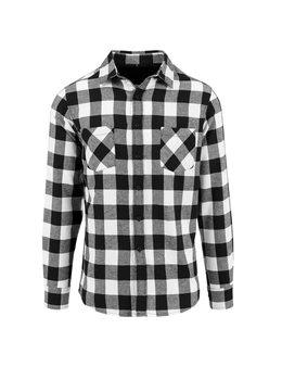 Build Your Brand Mens Checked Flannel Shirt