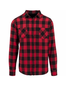 Build Your Brand Mens Checked Flannel Shirt