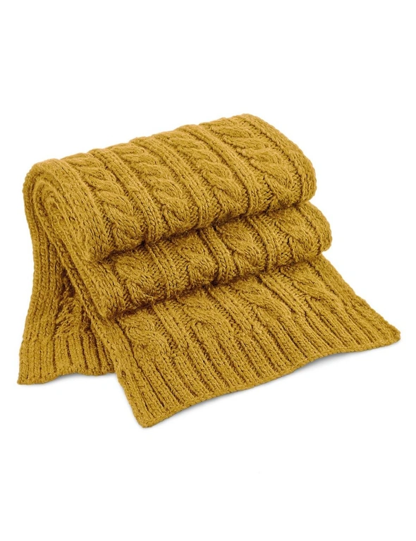 Beechfield Unisex Cable Knit Melange Scarf, hi-res image number null