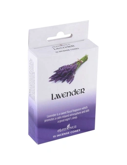 Elements Lavender Incense Cones (Box Of 12 Packs)