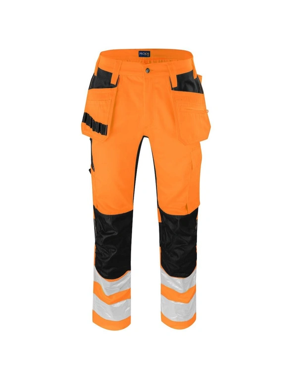 Projob Mens Stretch High-Vis Cargo Trousers, hi-res image number null