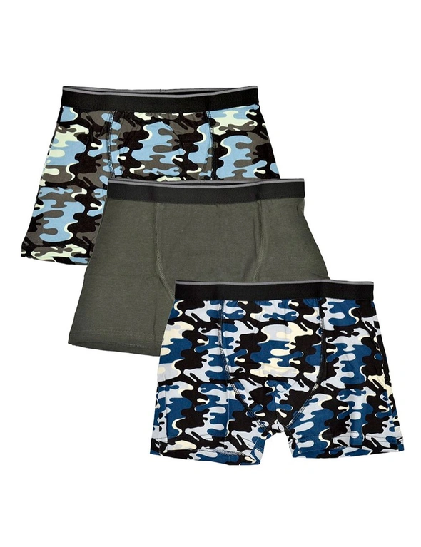 Tom Franks Boys Camo Boxers (Pack Of 3), hi-res image number null