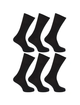 FLOSO Womens/Ladies Plain 100% Cotton Socks (Pack Of 6)