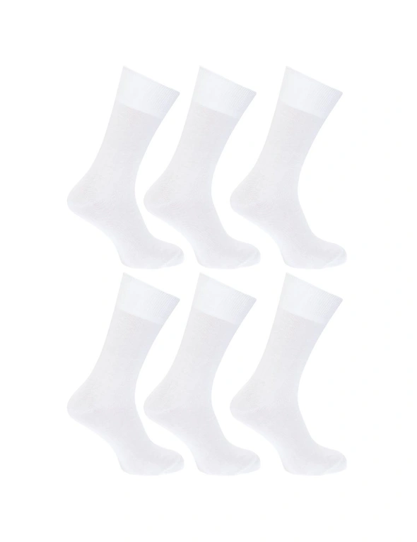 FLOSO Womens/Ladies Plain 100% Cotton Socks (Pack Of 6), hi-res image number null