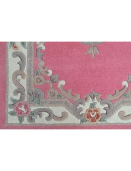 Hand Carved Wool Rug - Avalon - Pink