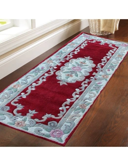 Hand Carved Wool Rug - Avalon - Red