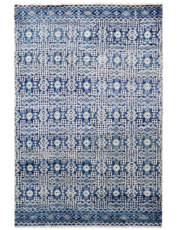 Royal Handknotted Wool Rug - Jaipur - Blue, hi-res image number null