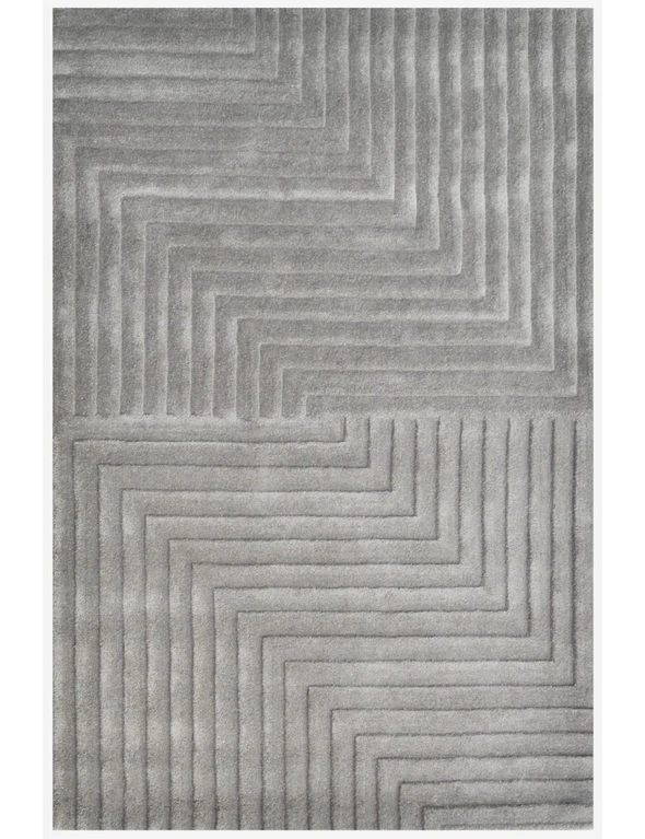 Contemporary Handmade Wool Rug - Ascent 6240 - Smoke, hi-res image number null