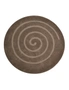 Handwoven Round Wool Rug - Swirl - Chocolate, hi-res