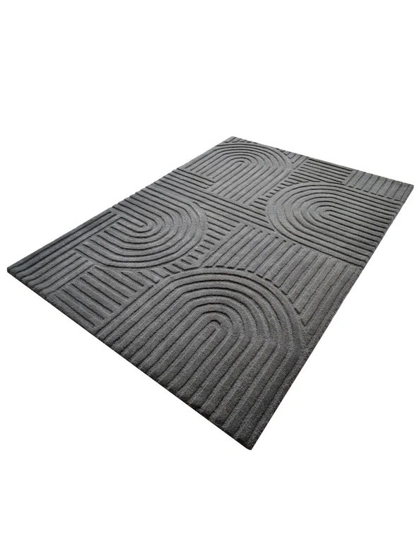 Contemporary Handwoven Wool Rug-Unity 6230-Smoke-110x160cm, hi-res image number null