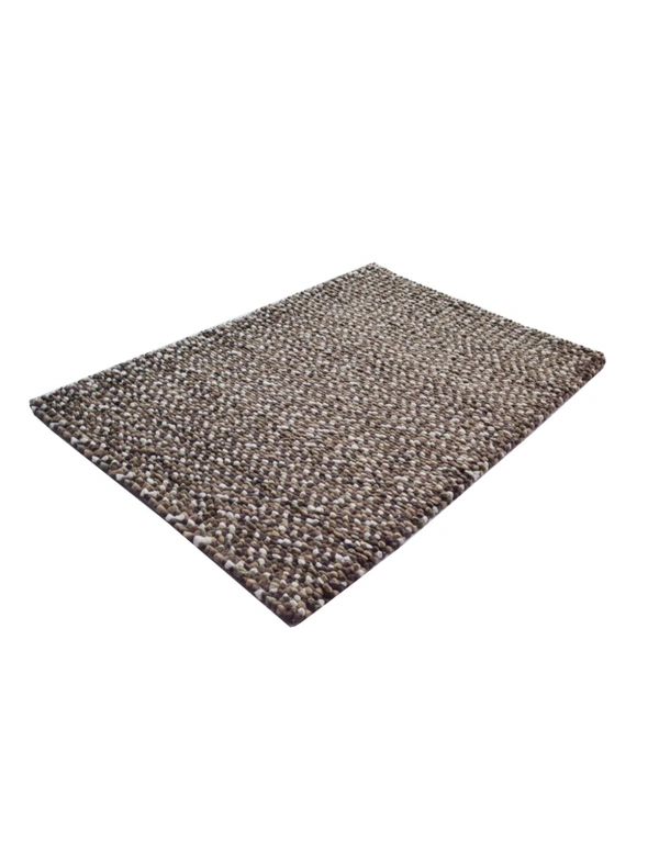Handwoven Chunky Wool Rug - Jelly Bean - Brown, hi-res image number null