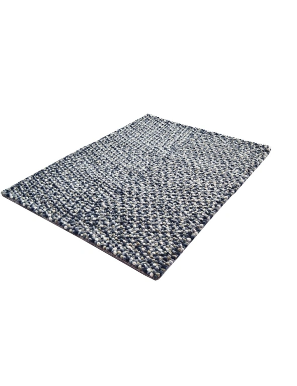 Handwoven Chunky Wool Rug - Jelly Bean - Grey, hi-res image number null