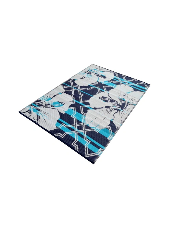 Alfresco Reversible Outdoor Mat - 21A4 - Blue/White, hi-res image number null