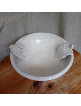 White Ceramic Feather Bowl
