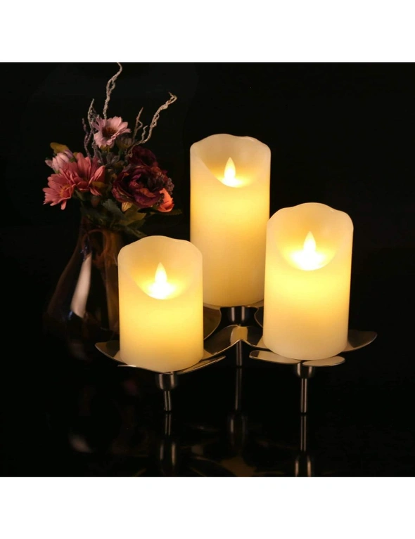 Flameless Candles Battery Operated Pillar Real Wax LED Candle Sets Remote Control 24H Timer, Pack 3 Warm White, hi-res image number null