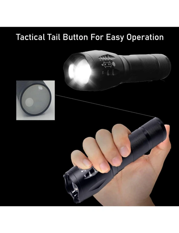 Rechargeable Flashlight 1000 High Lumens Waterproof Zoomable Tactical LED USB Charging Power Bank Function 3 Light Modes Camping Outdoor Hiking Gift, hi-res image number null